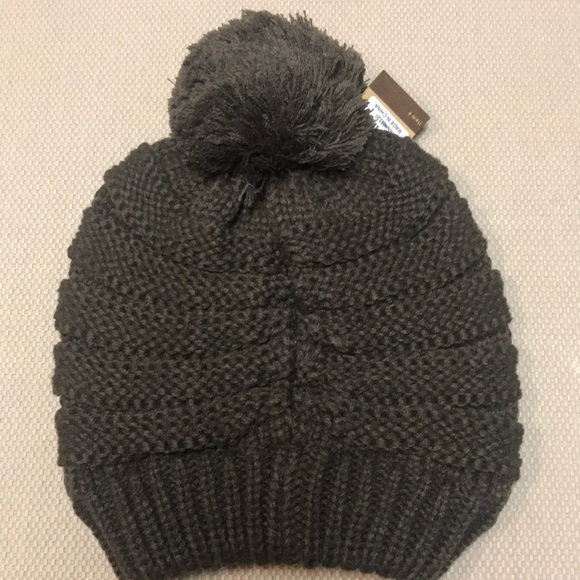 C.C Beanie with Pom in Dark Mocha /Brown - Picture 3 of 3